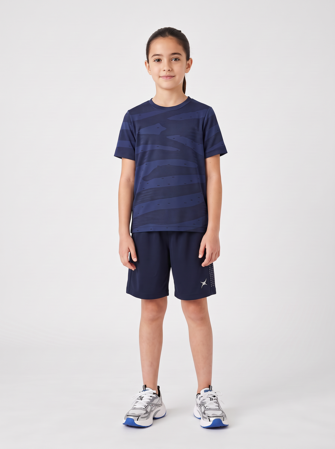 Lunalayer Seamless Activewear T-shirt (Blue)/URBANX SHORTS GREY