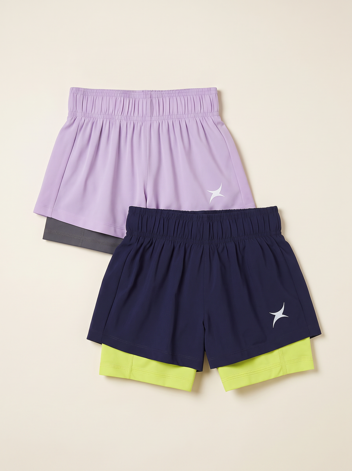 Vibe Shorts (NAVY BLUE/PURPLE) PACK OF 2