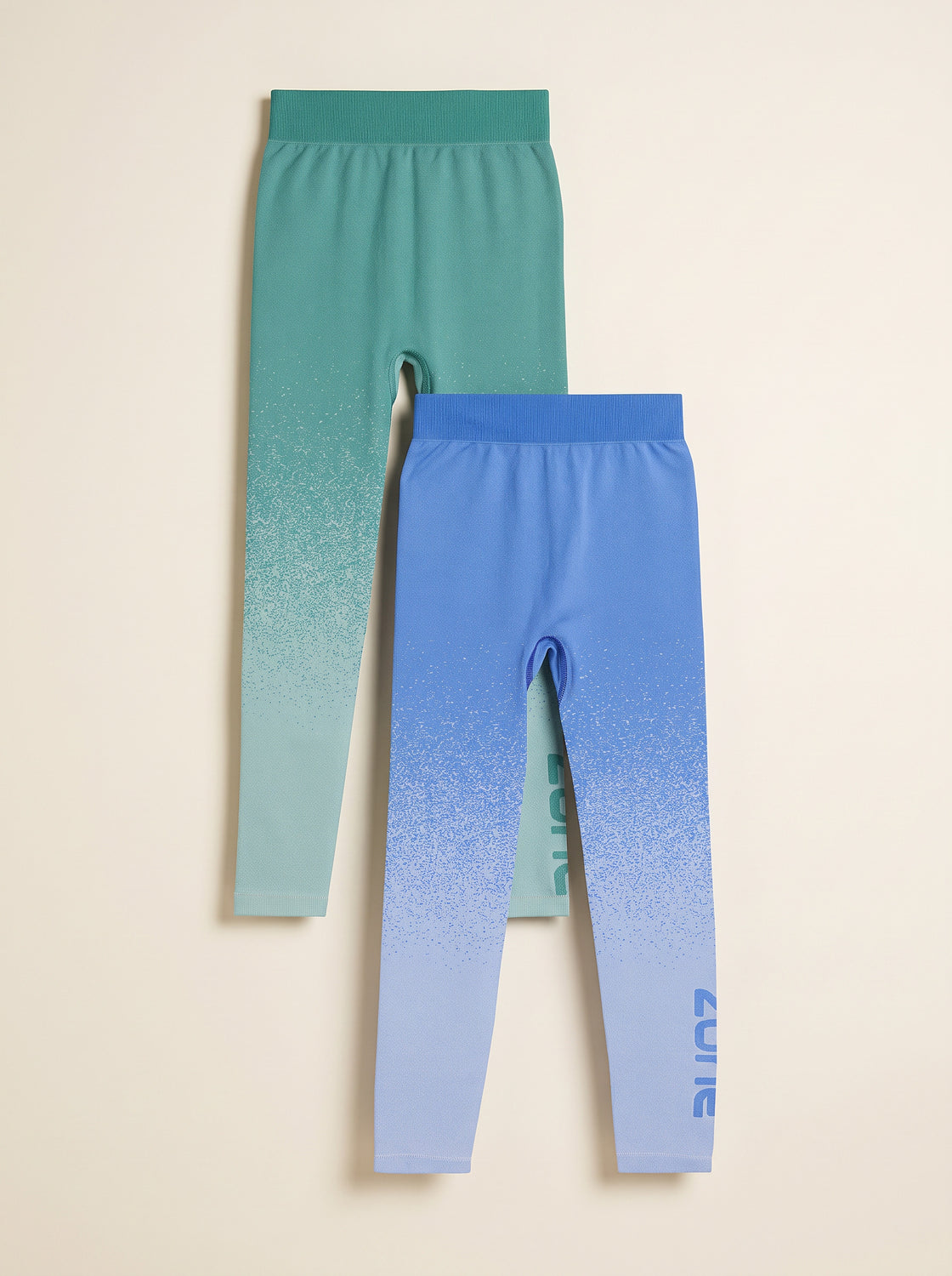 Girls Powerflex Seamless Leggings (INDIGO BLUE/GREEN LAKE) PACK OF 2