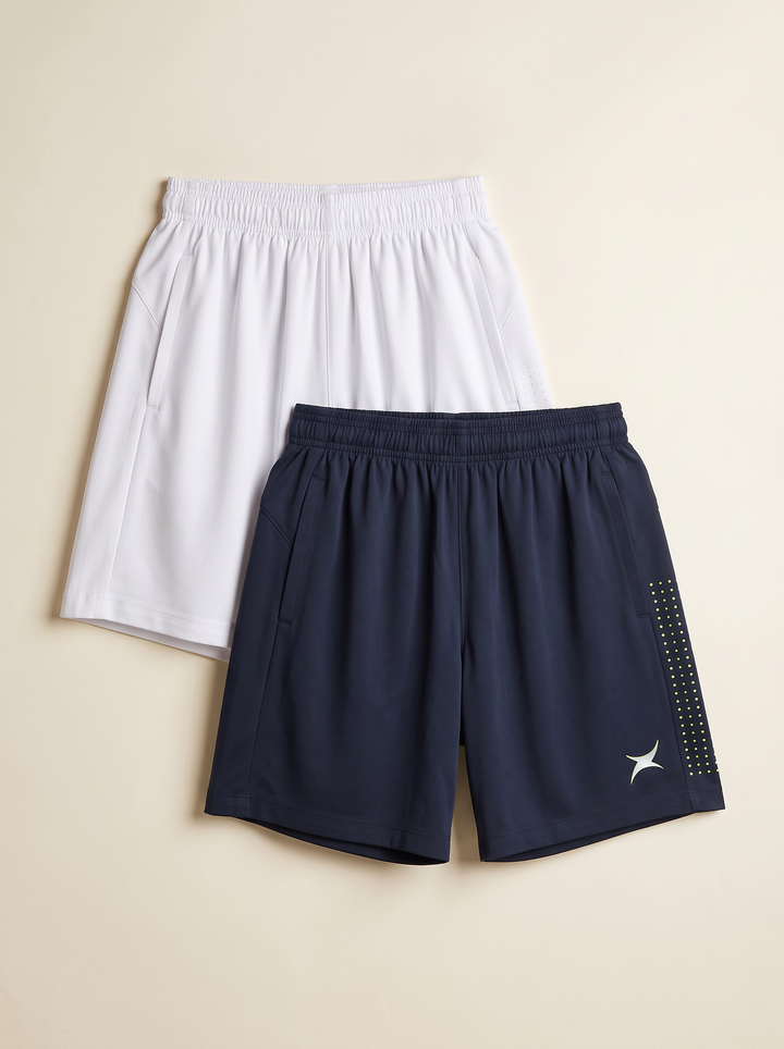 Urban X Shorts (WHITE/NAVY BLUE) PACK OF 2